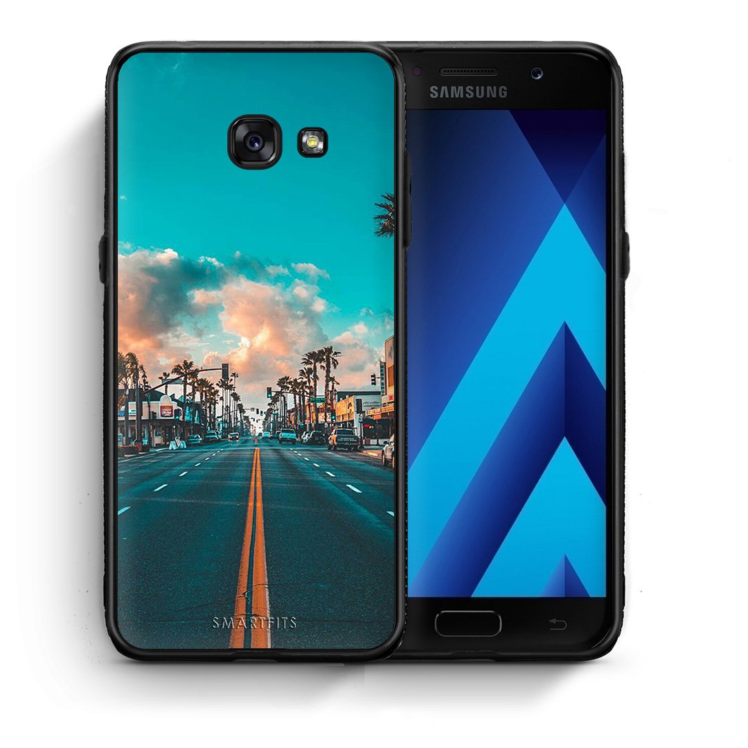 Θήκη Samsung A5 2017 City Landscape από τη Smartfits με σχέδιο στο πίσω μέρος και μαύρο περίβλημα | Samsung A5 2017 City Landscape case with colorful back and black bezels