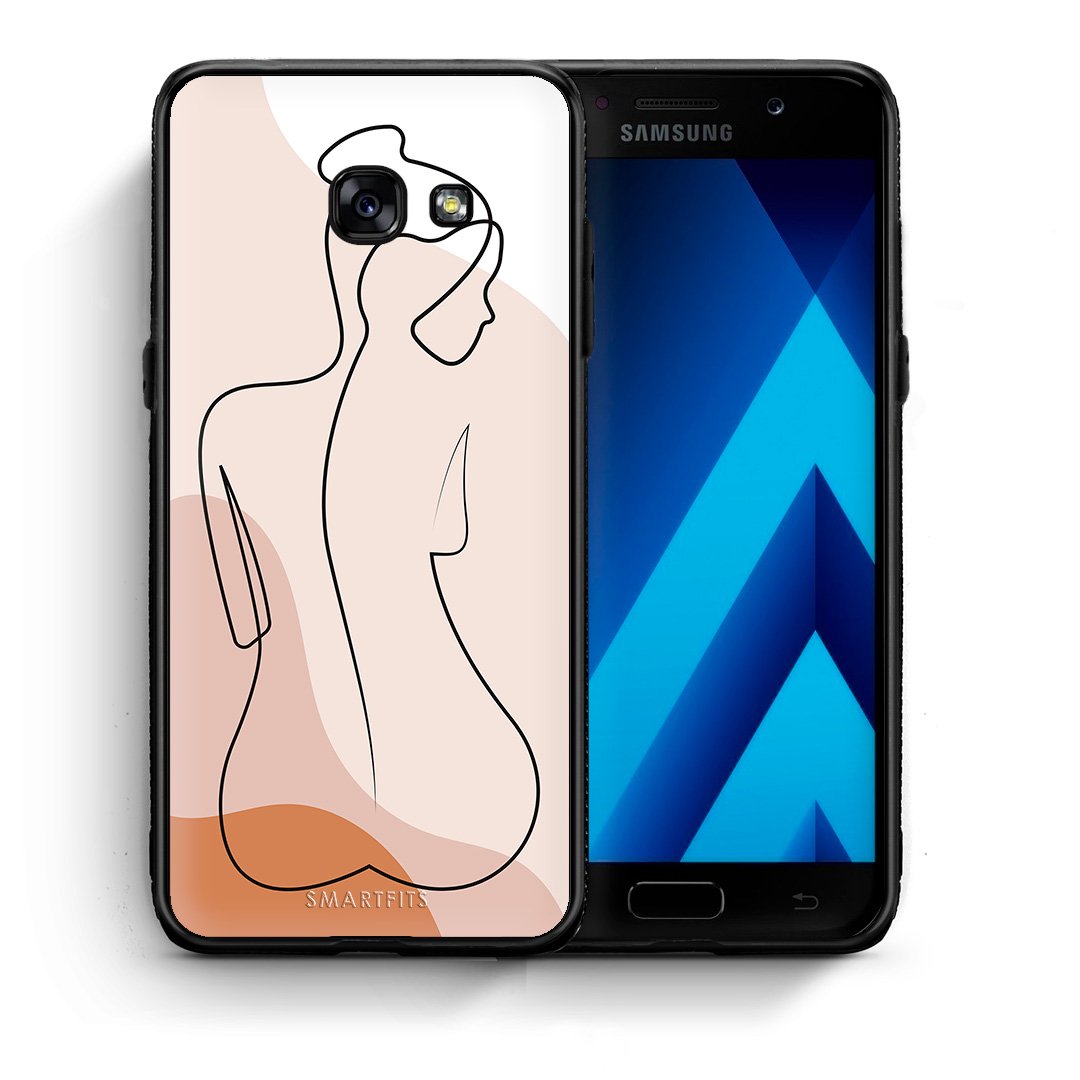 Θήκη Samsung A5 2017 LineArt Woman από τη Smartfits με σχέδιο στο πίσω μέρος και μαύρο περίβλημα | Samsung A5 2017 LineArt Woman case with colorful back and black bezels