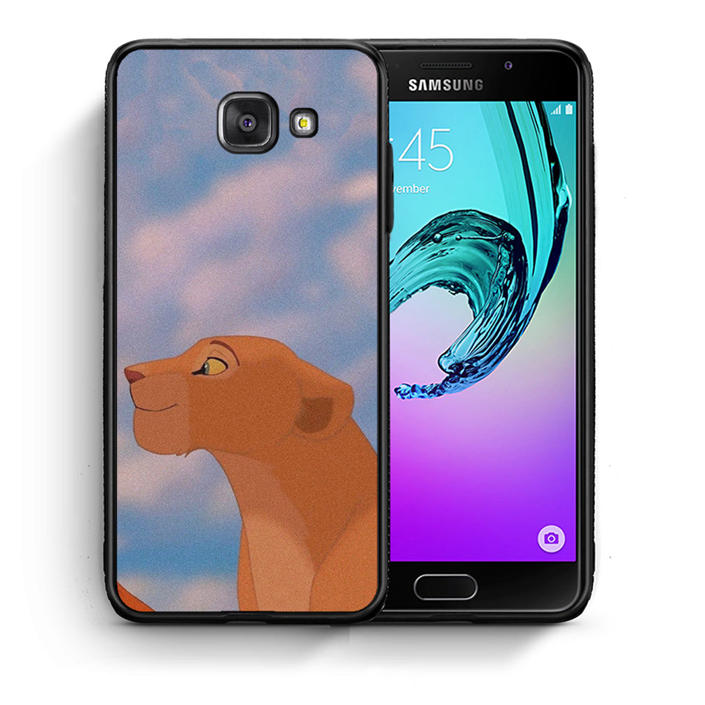 Θήκη Αγίου Βαλεντίνου Samsung A5 2017 Lion Love 2 από τη Smartfits με σχέδιο στο πίσω μέρος και μαύρο περίβλημα | Samsung A5 2017 Lion Love 2 case with colorful back and black bezels