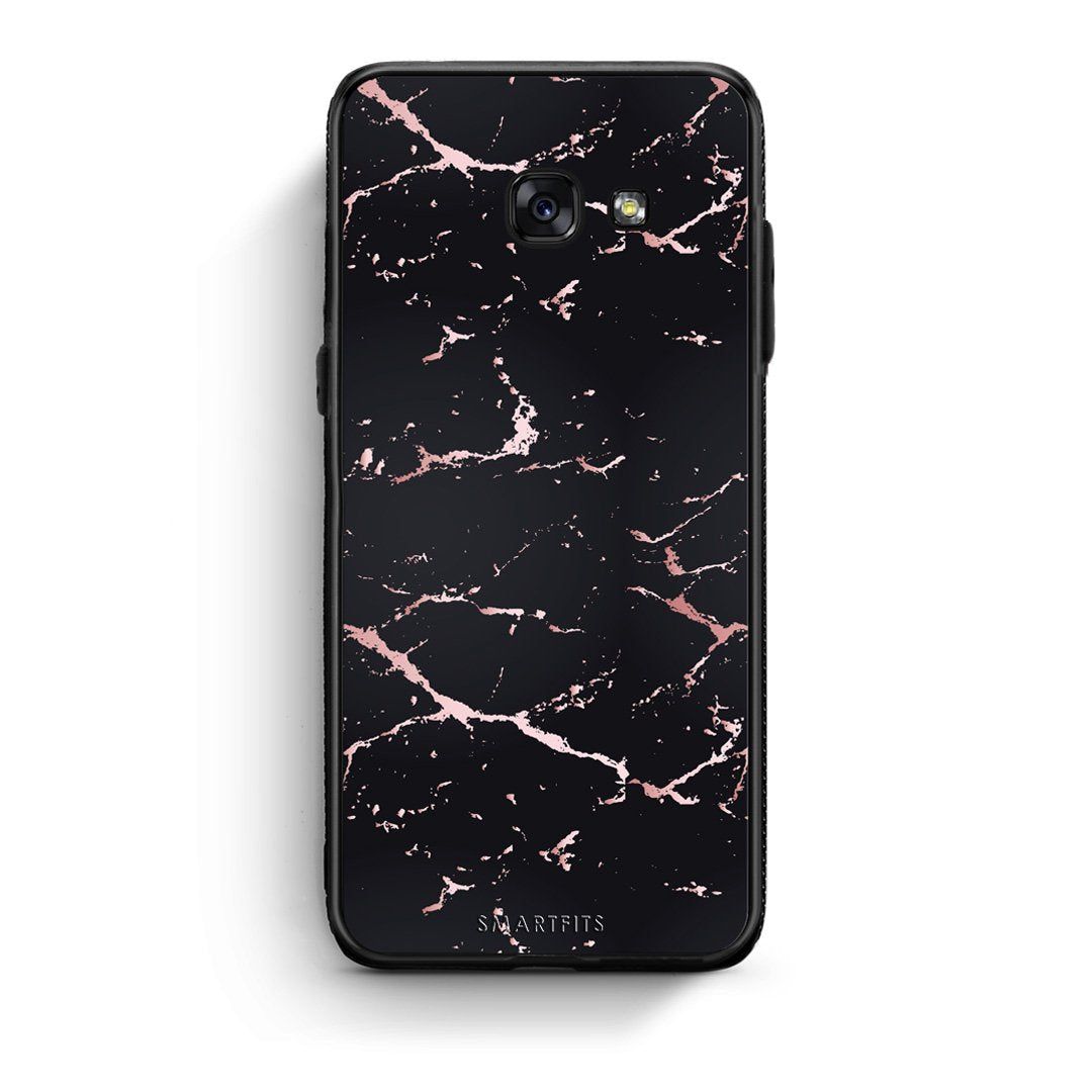 4 - Samsung A5 2017 Black Rosegold Marble case, cover, bumper