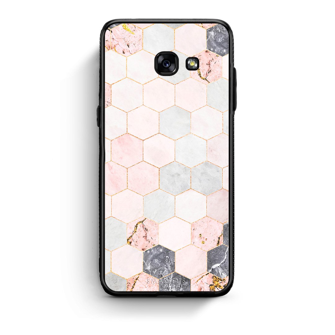 4 - Samsung A5 2017 Hexagon Pink Marble case, cover, bumper