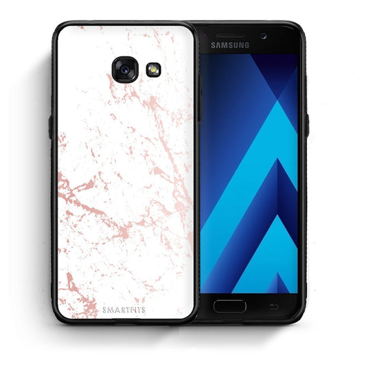 Θήκη Samsung A5 2017 Pink Splash Marble από τη Smartfits με σχέδιο στο πίσω μέρος και μαύρο περίβλημα | Samsung A5 2017 Pink Splash Marble case with colorful back and black bezels