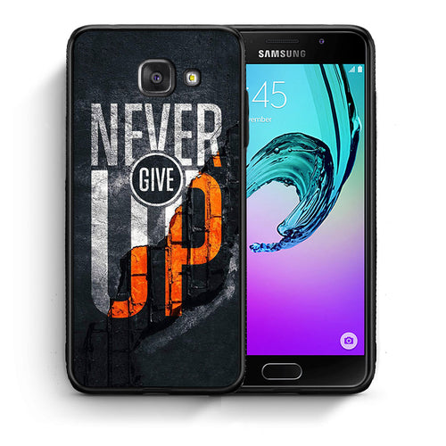 Θήκη Αγίου Βαλεντίνου Samsung A5 2017 Never Give Up από τη Smartfits με σχέδιο στο πίσω μέρος και μαύρο περίβλημα | Samsung A5 2017 Never Give Up case with colorful back and black bezels