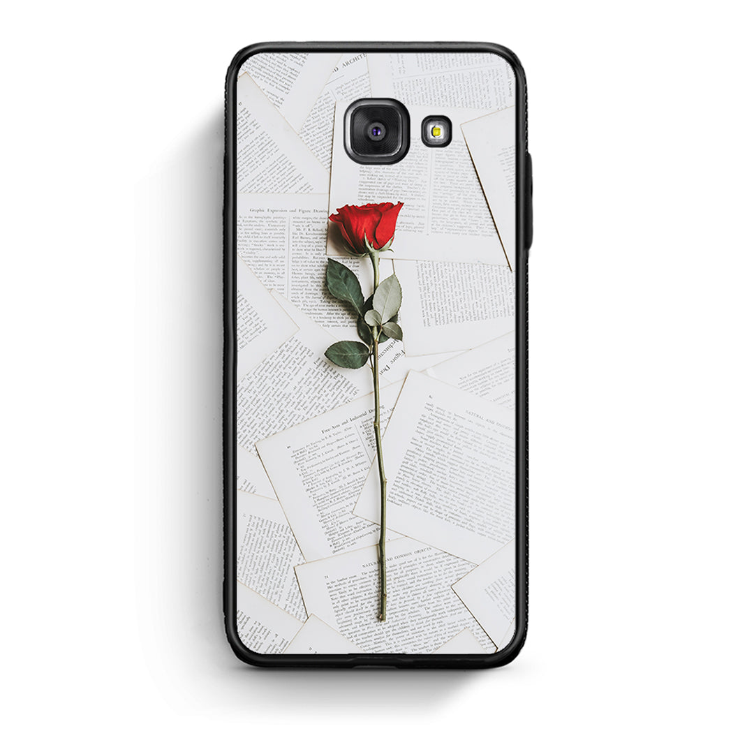 Samsung A5 2017 Red Rose θήκη από τη Smartfits με σχέδιο στο πίσω μέρος και μαύρο περίβλημα | Smartphone case with colorful back and black bezels by Smartfits