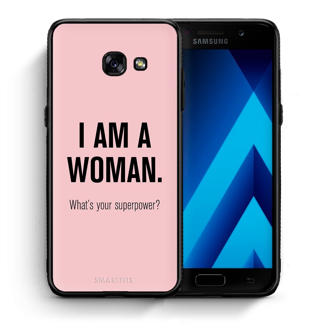 Θήκη Samsung A5 2017 Superpower Woman από τη Smartfits με σχέδιο στο πίσω μέρος και μαύρο περίβλημα | Samsung A5 2017 Superpower Woman case with colorful back and black bezels