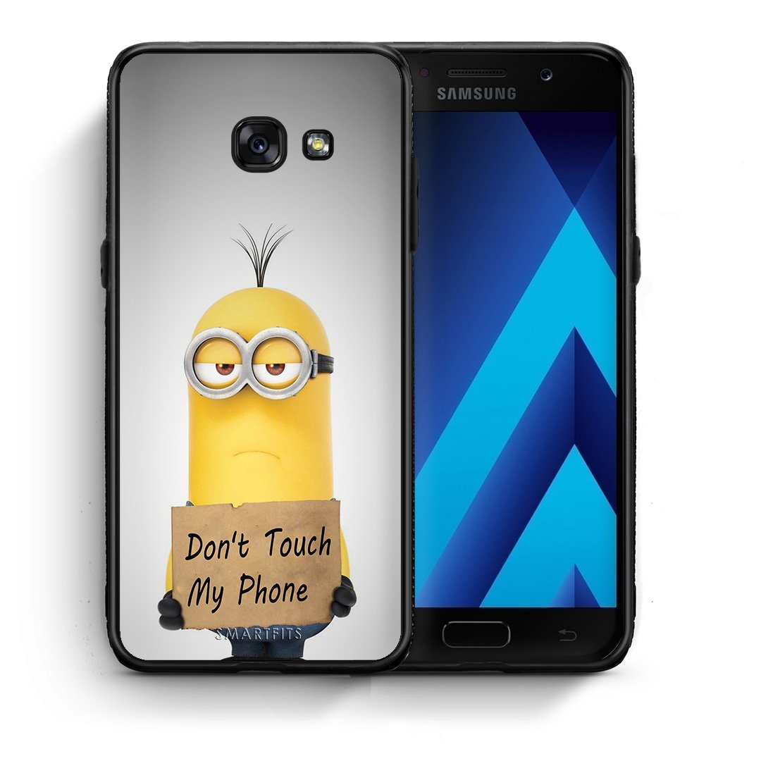 Θήκη Samsung A5 2017 Minion Text από τη Smartfits με σχέδιο στο πίσω μέρος και μαύρο περίβλημα | Samsung A5 2017 Minion Text case with colorful back and black bezels