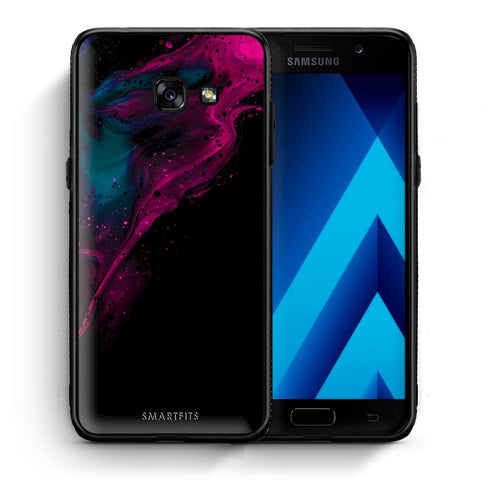 Θήκη Samsung A5 2017 Pink Black Watercolor από τη Smartfits με σχέδιο στο πίσω μέρος και μαύρο περίβλημα | Samsung A5 2017 Pink Black Watercolor case with colorful back and black bezels