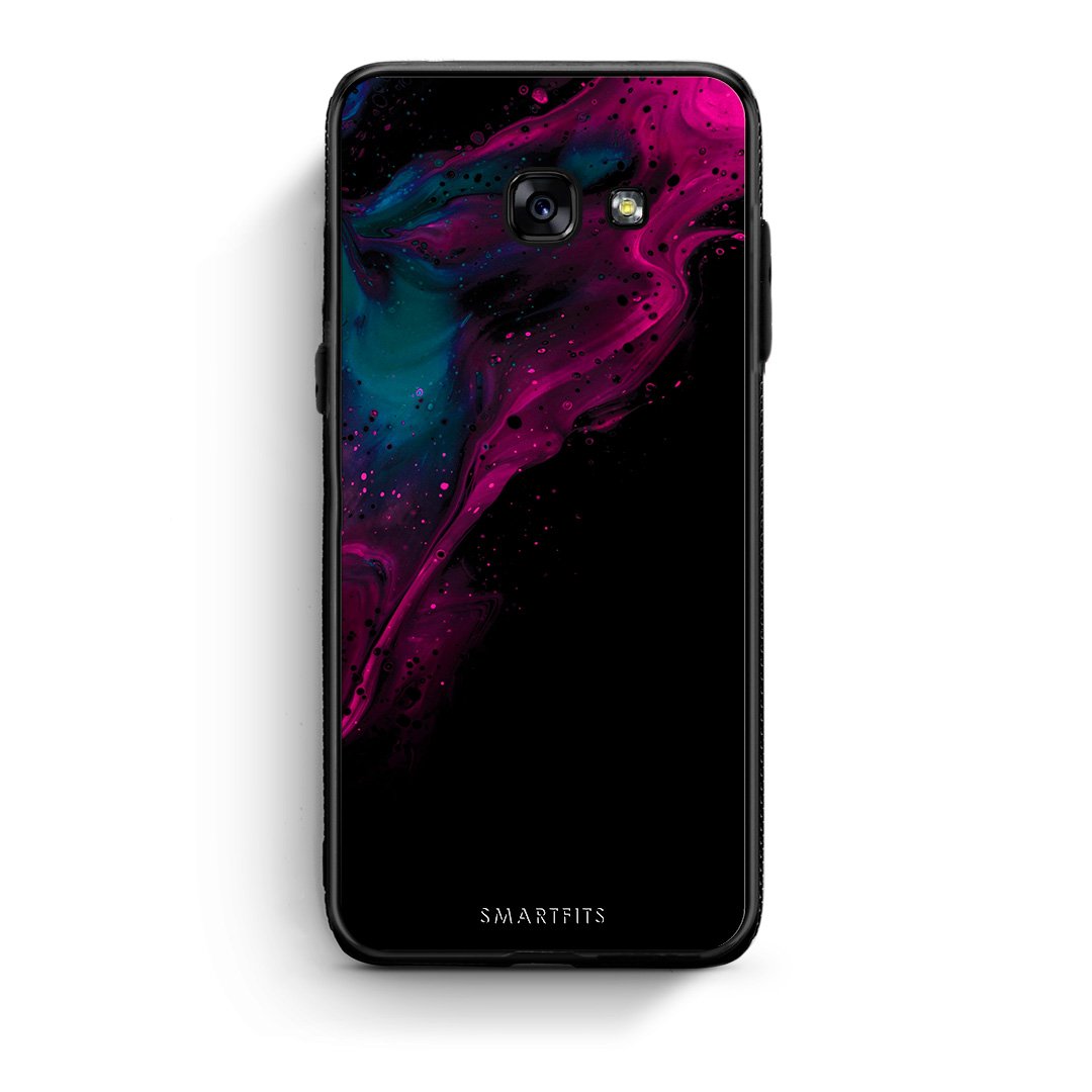 4 - Samsung A5 2017 Pink Black Watercolor case, cover, bumper