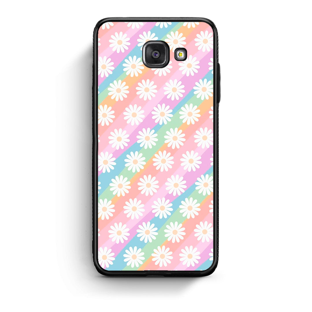 Samsung A5 2017 White Daisies θήκη από τη Smartfits με σχέδιο στο πίσω μέρος και μαύρο περίβλημα | Smartphone case with colorful back and black bezels by Smartfits