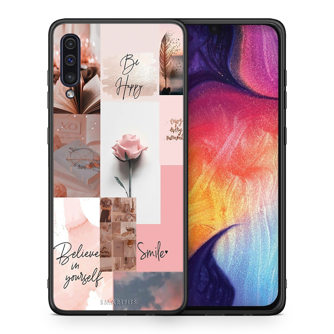 Θήκη Samsung A50/A30s Aesthetic Collage από τη Smartfits με σχέδιο στο πίσω μέρος και μαύρο περίβλημα | Samsung A50/A30s Aesthetic Collage case with colorful back and black bezels