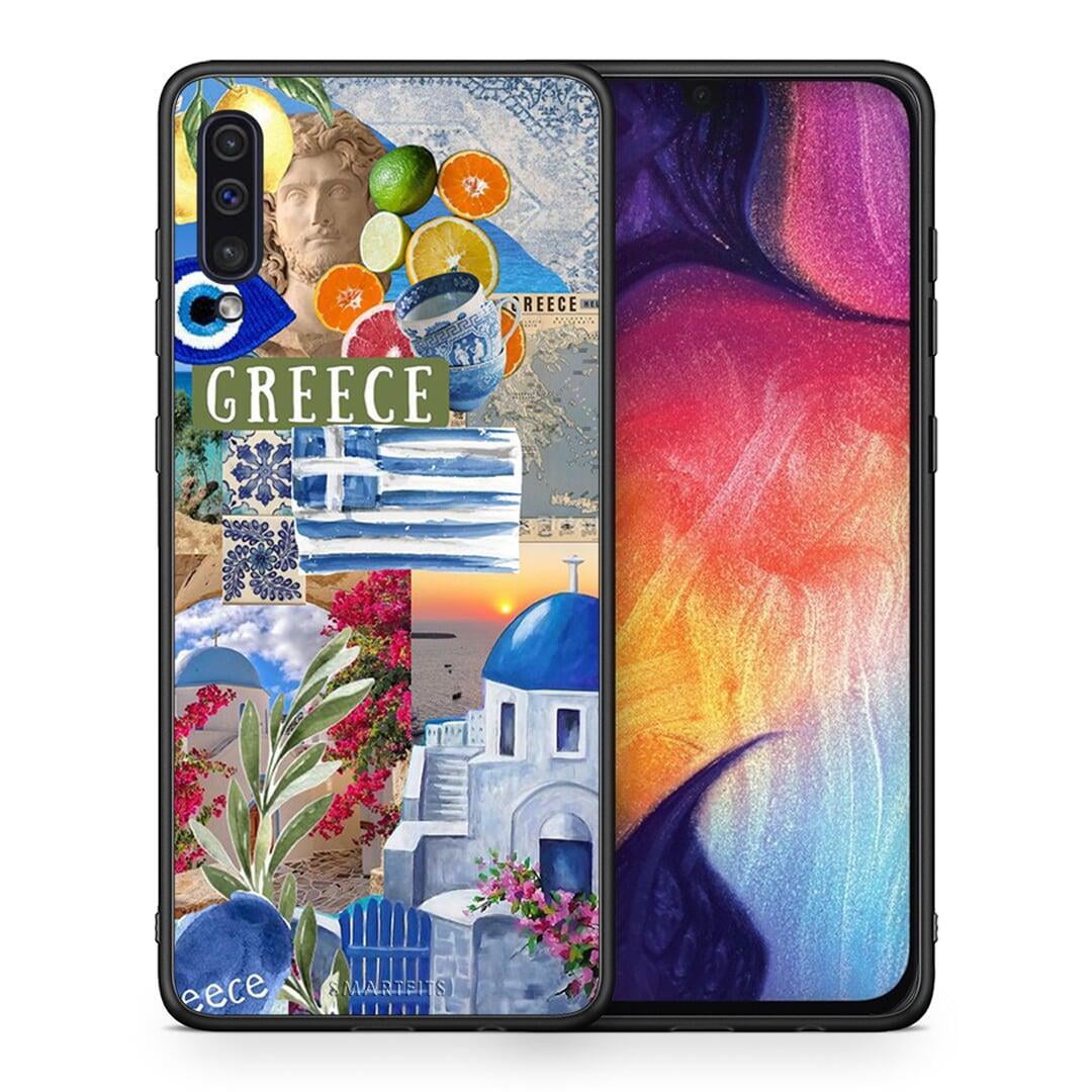 Θήκη Samsung A50 / A30s All Greek από τη Smartfits με σχέδιο στο πίσω μέρος και μαύρο περίβλημα | Samsung A50 / A30s All Greek case with colorful back and black bezels