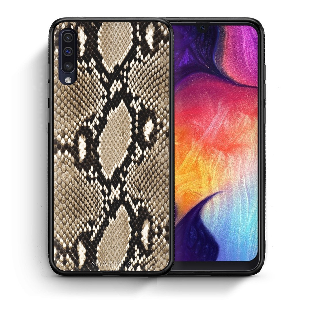 Θήκη Samsung A50/A30s Fashion Snake Animal από τη Smartfits με σχέδιο στο πίσω μέρος και μαύρο περίβλημα | Samsung A50/A30s Fashion Snake Animal case with colorful back and black bezels