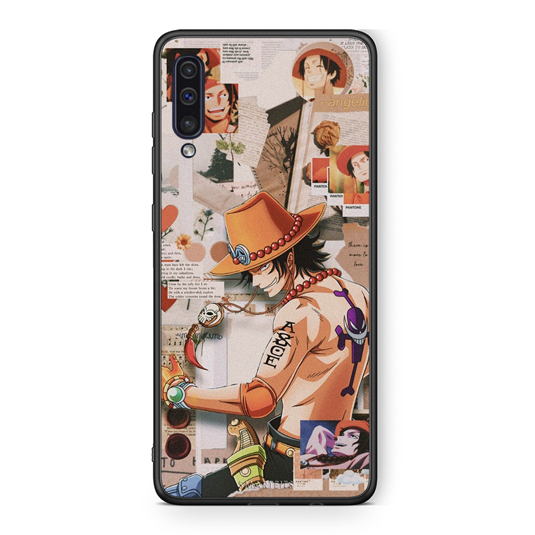 samsung a50 Anime Collage θήκη από τη Smartfits με σχέδιο στο πίσω μέρος και μαύρο περίβλημα | Smartphone case with colorful back and black bezels by Smartfits