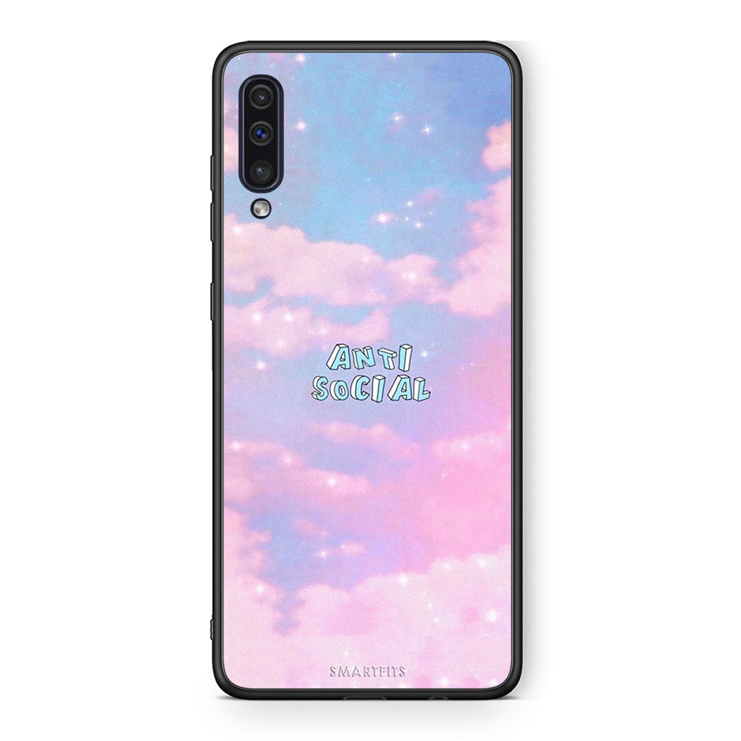 samsung a50 Anti Social Θήκη Αγίου Βαλεντίνου από τη Smartfits με σχέδιο στο πίσω μέρος και μαύρο περίβλημα | Smartphone case with colorful back and black bezels by Smartfits