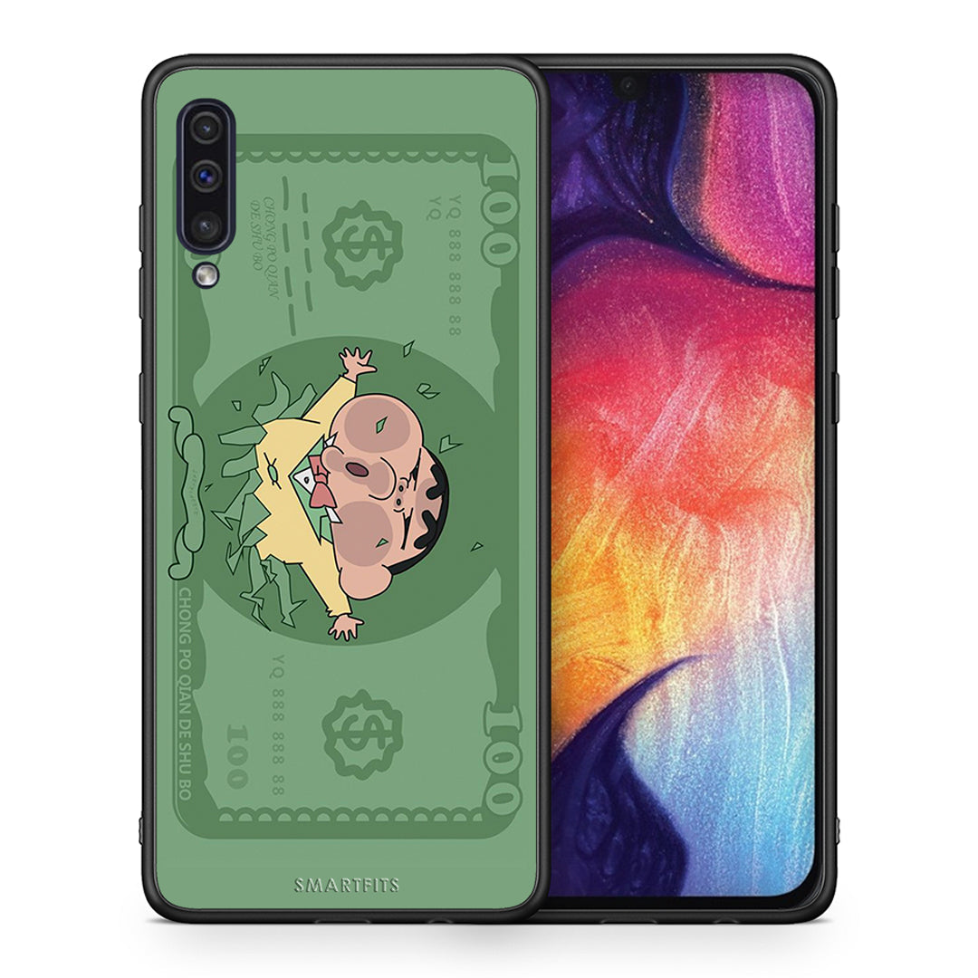 Θήκη Αγίου Βαλεντίνου Samsung A50 / A30s Big Money από τη Smartfits με σχέδιο στο πίσω μέρος και μαύρο περίβλημα | Samsung A50 / A30s Big Money case with colorful back and black bezels