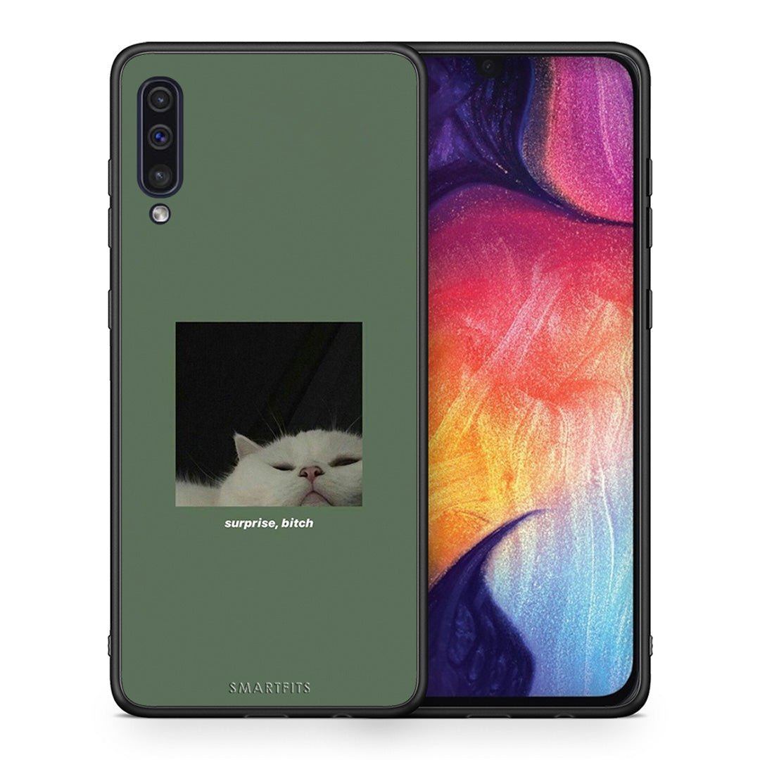 Θήκη Samsung A50/A30s Bitch Surprise από τη Smartfits με σχέδιο στο πίσω μέρος και μαύρο περίβλημα | Samsung A50/A30s Bitch Surprise case with colorful back and black bezels