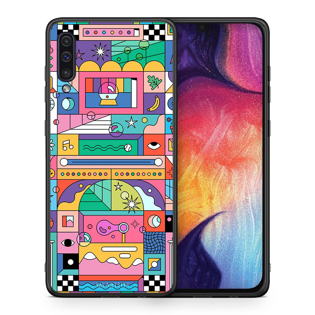Θήκη Samsung A50/A30s Bubbles Soap από τη Smartfits με σχέδιο στο πίσω μέρος και μαύρο περίβλημα | Samsung A50/A30s Bubbles Soap case with colorful back and black bezels