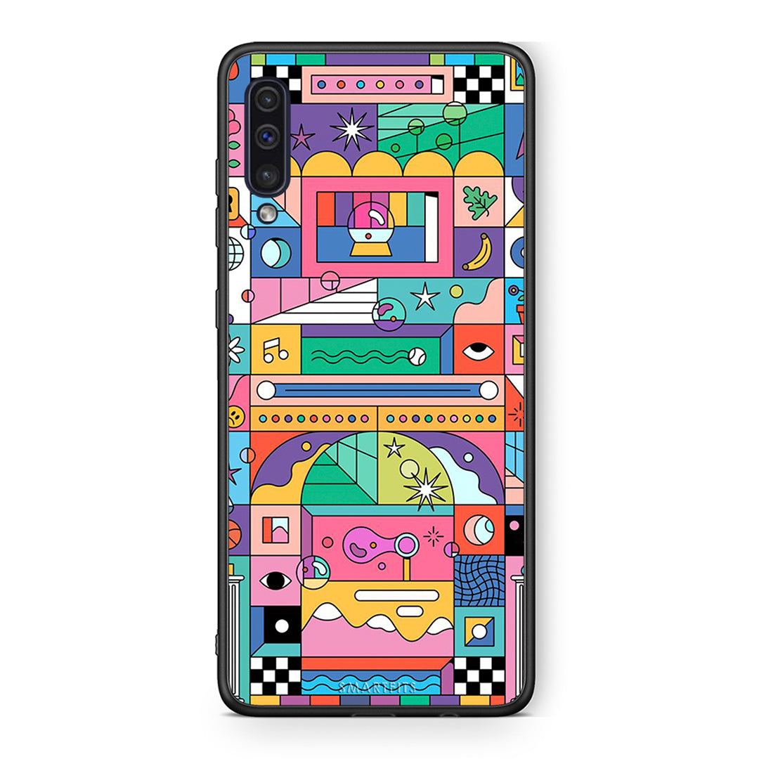 samsung a50 Bubbles Soap θήκη από τη Smartfits με σχέδιο στο πίσω μέρος και μαύρο περίβλημα | Smartphone case with colorful back and black bezels by Smartfits