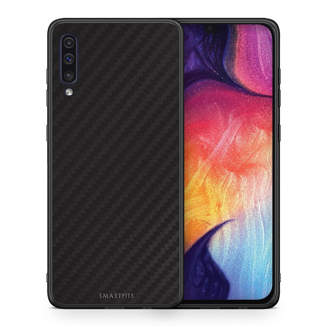 Θήκη Samsung A50/A30s Carbon Black από τη Smartfits με σχέδιο στο πίσω μέρος και μαύρο περίβλημα | Samsung A50/A30s Carbon Black case with colorful back and black bezels