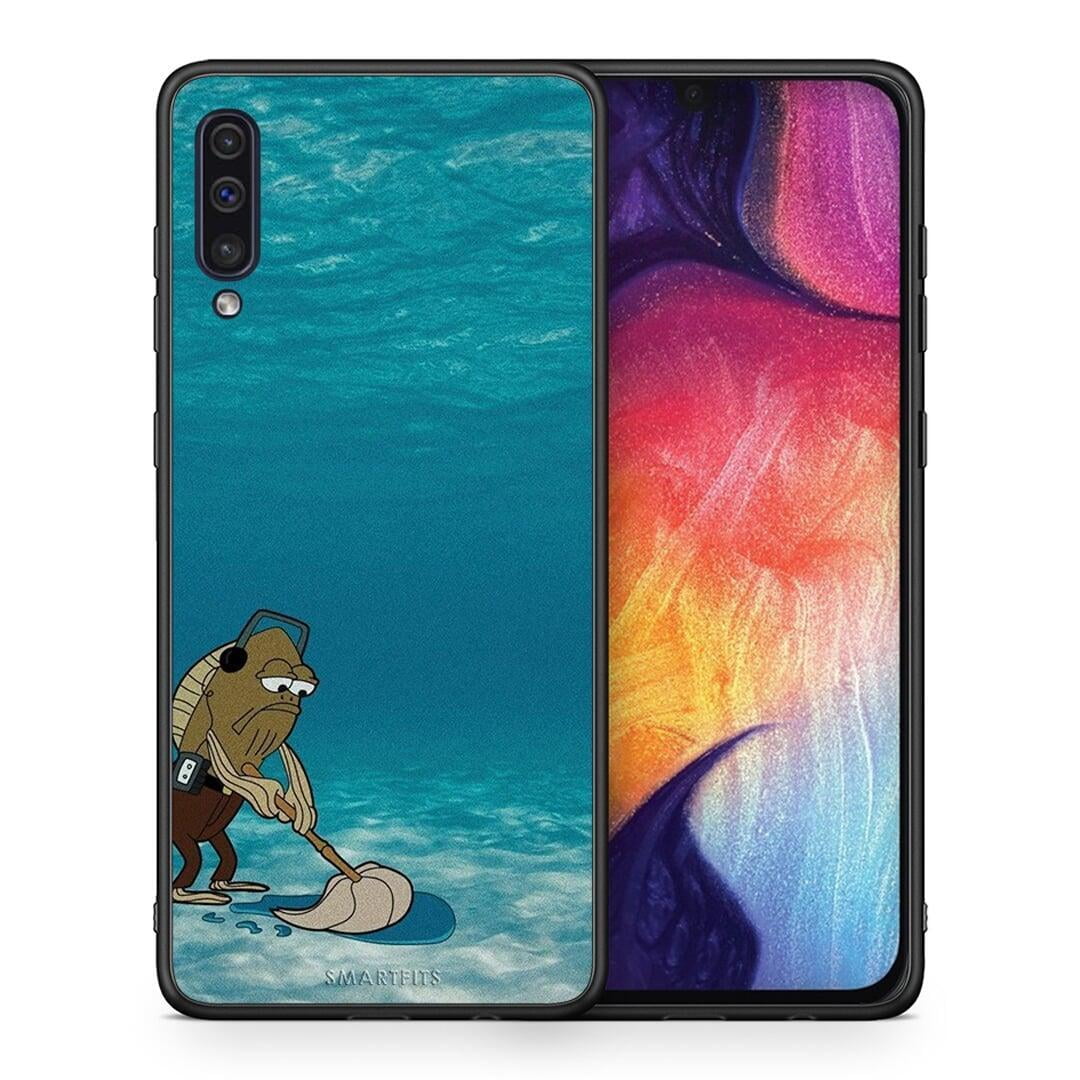 Θήκη Samsung A50 / A30s Clean The Ocean από τη Smartfits με σχέδιο στο πίσω μέρος και μαύρο περίβλημα | Samsung A50 / A30s Clean The Ocean case with colorful back and black bezels