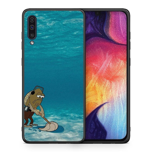 Θήκη Samsung A50 / A30s Clean The Ocean από τη Smartfits με σχέδιο στο πίσω μέρος και μαύρο περίβλημα | Samsung A50 / A30s Clean The Ocean case with colorful back and black bezels