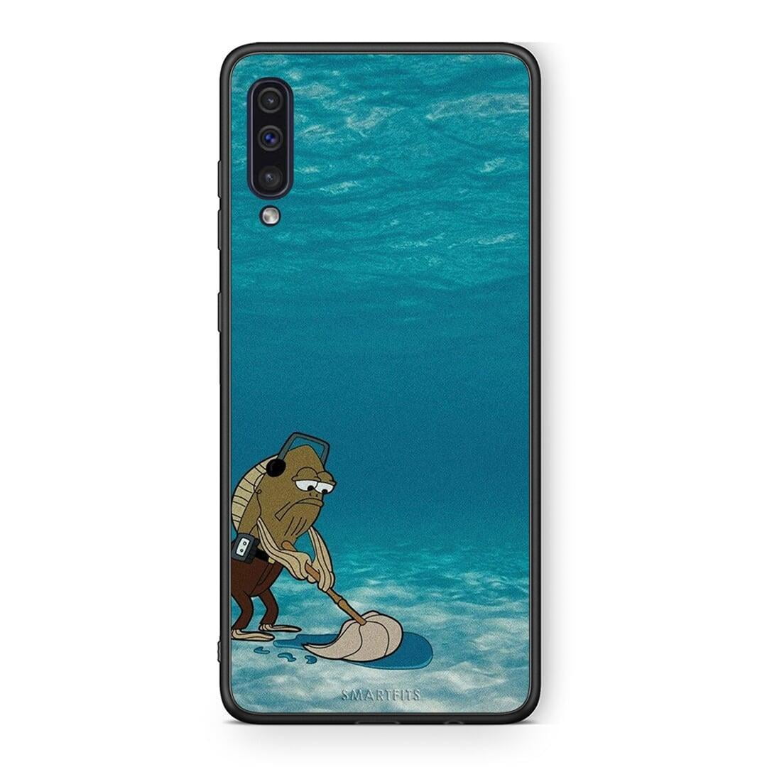 samsung a50 Clean The Ocean Θήκη από τη Smartfits με σχέδιο στο πίσω μέρος και μαύρο περίβλημα | Smartphone case with colorful back and black bezels by Smartfits