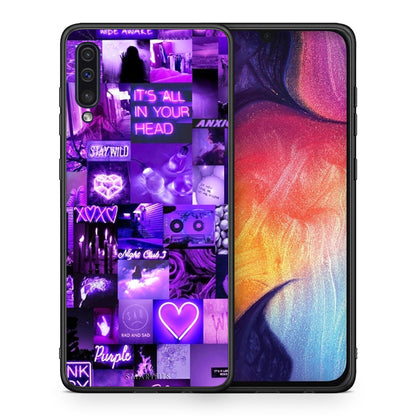 Θήκη Αγίου Βαλεντίνου Samsung A50 / A30s Collage Stay Wild από τη Smartfits με σχέδιο στο πίσω μέρος και μαύρο περίβλημα | Samsung A50 / A30s Collage Stay Wild case with colorful back and black bezels