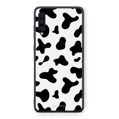samsung a50 Cow Print θήκη από τη Smartfits με σχέδιο στο πίσω μέρος και μαύρο περίβλημα | Smartphone case with colorful back and black bezels by Smartfits