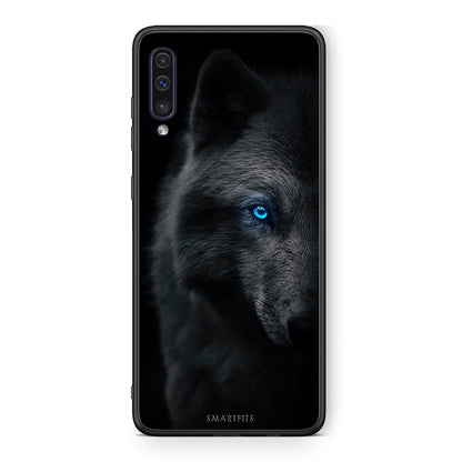 samsung a50 Dark Wolf θήκη από τη Smartfits με σχέδιο στο πίσω μέρος και μαύρο περίβλημα | Smartphone case with colorful back and black bezels by Smartfits
