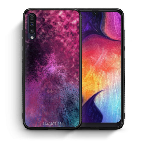 Θήκη Samsung A50/A30s Aurora Galaxy από τη Smartfits με σχέδιο στο πίσω μέρος και μαύρο περίβλημα | Samsung A50/A30s Aurora Galaxy case with colorful back and black bezels