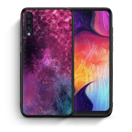 Θήκη Samsung A50/A30s Aurora Galaxy από τη Smartfits με σχέδιο στο πίσω μέρος και μαύρο περίβλημα | Samsung A50/A30s Aurora Galaxy case with colorful back and black bezels