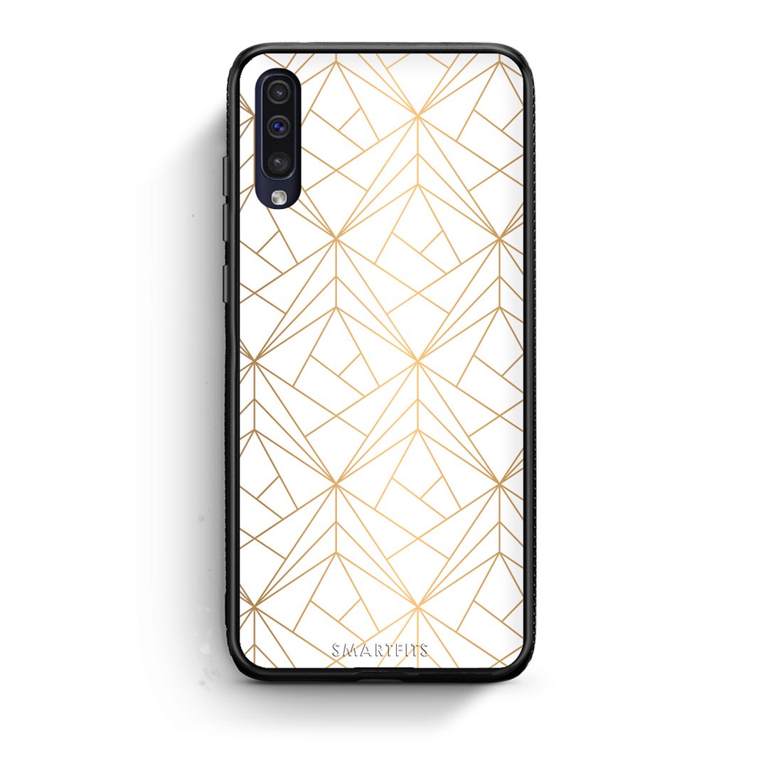 111 - samsung galaxy a50 Luxury White Geometric case, cover, bumper