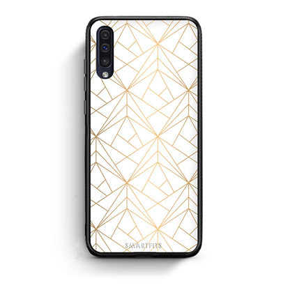 111 - samsung galaxy a50 Luxury White Geometric case, cover, bumper