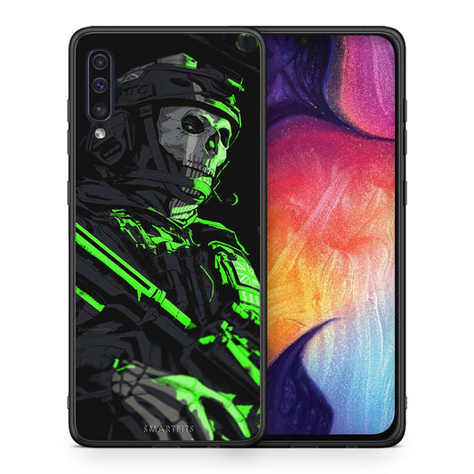 Θήκη Αγίου Βαλεντίνου Samsung A50 / A30s Green Soldier από τη Smartfits με σχέδιο στο πίσω μέρος και μαύρο περίβλημα | Samsung A50 / A30s Green Soldier case with colorful back and black bezels