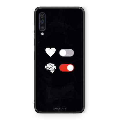 samsung a50 Heart Vs Brain Θήκη Αγίου Βαλεντίνου από τη Smartfits με σχέδιο στο πίσω μέρος και μαύρο περίβλημα | Smartphone case with colorful back and black bezels by Smartfits
