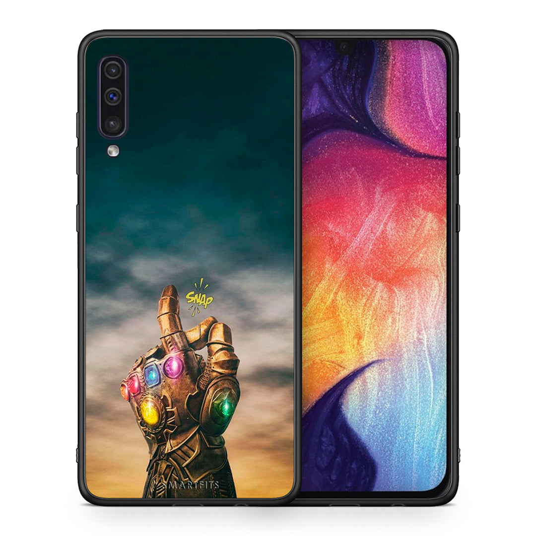 Θήκη Samsung A50/A30s Infinity Snap από τη Smartfits με σχέδιο στο πίσω μέρος και μαύρο περίβλημα | Samsung A50/A30s Infinity Snap case with colorful back and black bezels