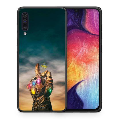 Θήκη Samsung A50/A30s Infinity Snap από τη Smartfits με σχέδιο στο πίσω μέρος και μαύρο περίβλημα | Samsung A50/A30s Infinity Snap case with colorful back and black bezels