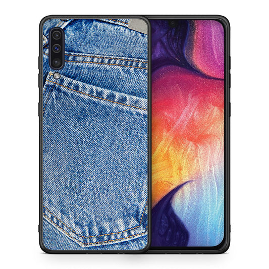 Θήκη Samsung A50/A30s Jeans Pocket από τη Smartfits με σχέδιο στο πίσω μέρος και μαύρο περίβλημα | Samsung A50/A30s Jeans Pocket case with colorful back and black bezels