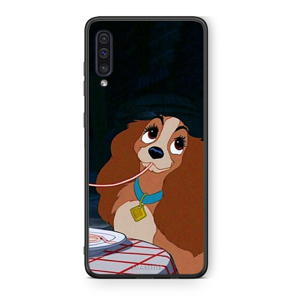 samsung a50 Lady And Tramp 2 Θήκη Αγίου Βαλεντίνου από τη Smartfits με σχέδιο στο πίσω μέρος και μαύρο περίβλημα | Smartphone case with colorful back and black bezels by Smartfits