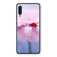 Thumbnail for samsung a50 Ladybug Flower θήκη από τη Smartfits με σχέδιο στο πίσω μέρος και μαύρο περίβλημα | Smartphone case with colorful back and black bezels by Smartfits