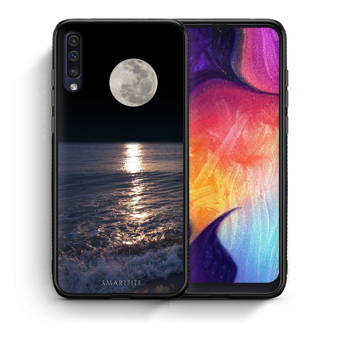 Θήκη Samsung A50/A30s Moon Landscape από τη Smartfits με σχέδιο στο πίσω μέρος και μαύρο περίβλημα | Samsung A50/A30s Moon Landscape case with colorful back and black bezels