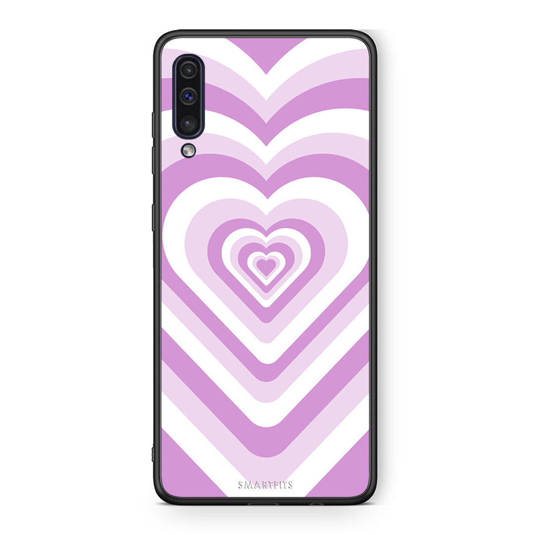 samsung a50 Lilac Hearts θήκη από τη Smartfits με σχέδιο στο πίσω μέρος και μαύρο περίβλημα | Smartphone case with colorful back and black bezels by Smartfits