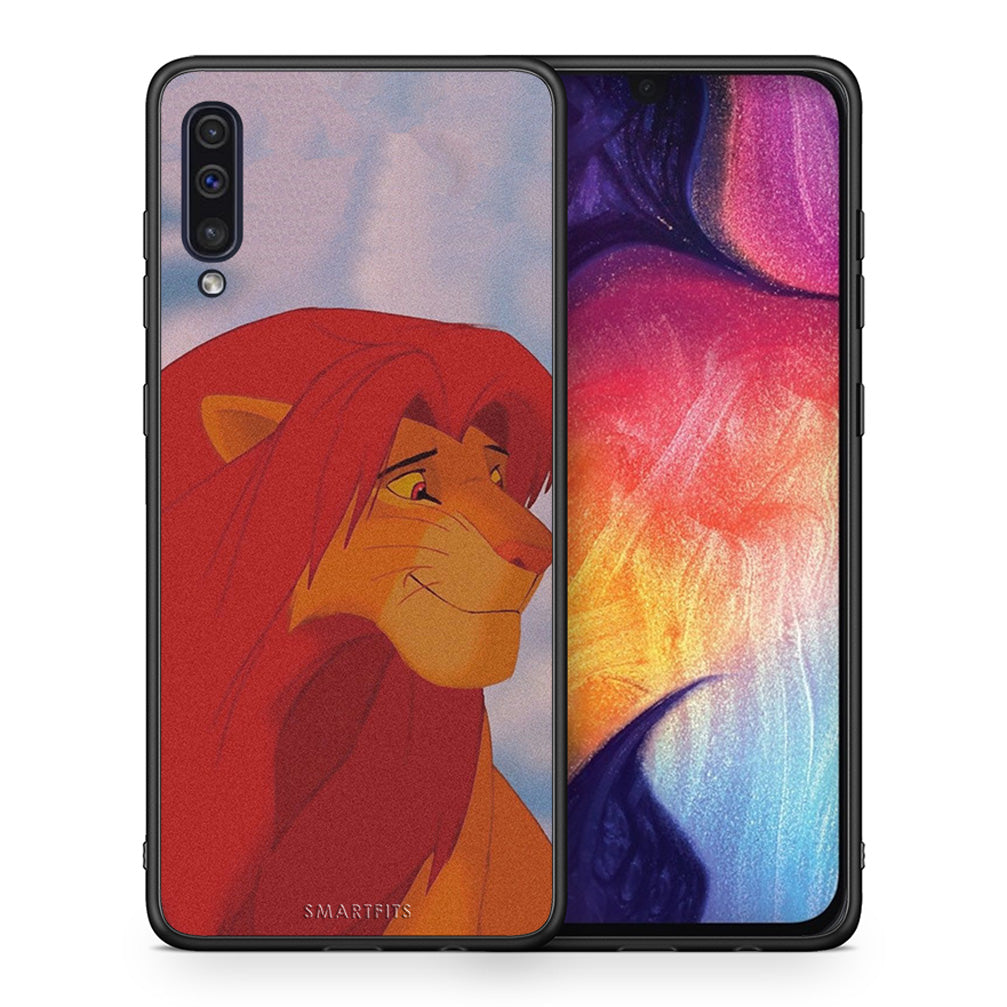 Θήκη Αγίου Βαλεντίνου Samsung A50 / A30s Lion Love 1 από τη Smartfits με σχέδιο στο πίσω μέρος και μαύρο περίβλημα | Samsung A50 / A30s Lion Love 1 case with colorful back and black bezels