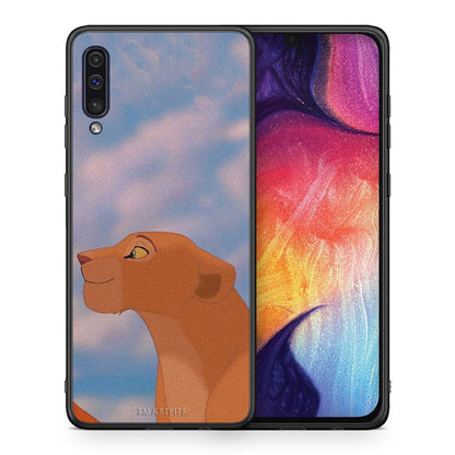 Θήκη Αγίου Βαλεντίνου Samsung A50 / A30s Lion Love 2 από τη Smartfits με σχέδιο στο πίσω μέρος και μαύρο περίβλημα | Samsung A50 / A30s Lion Love 2 case with colorful back and black bezels