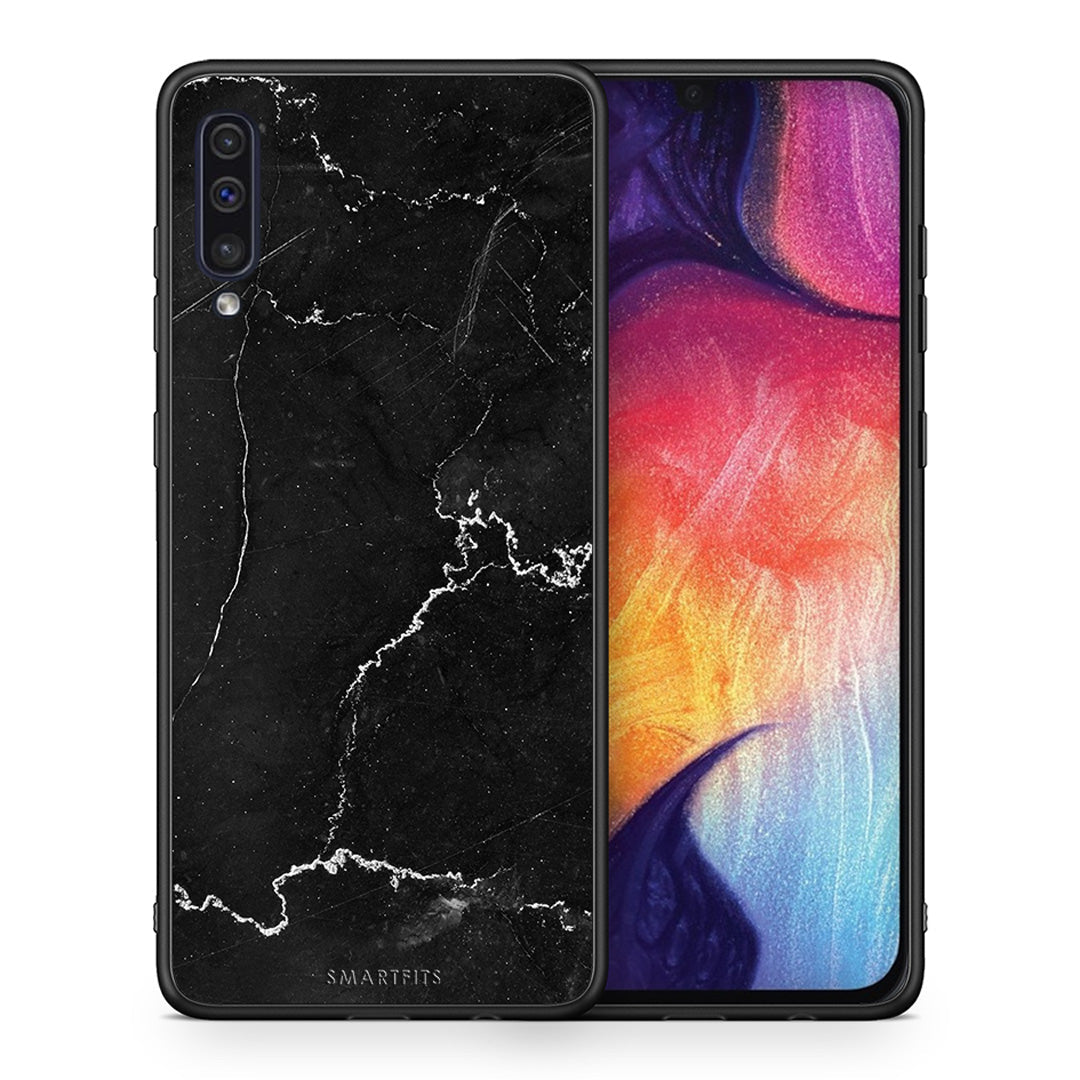 Θήκη Samsung A50/A30s Marble Black από τη Smartfits με σχέδιο στο πίσω μέρος και μαύρο περίβλημα | Samsung A50/A30s Marble Black case with colorful back and black bezels