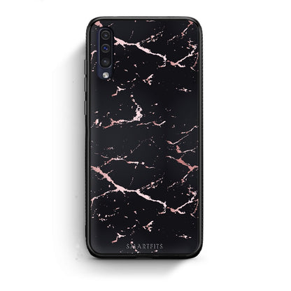 4 - samsung galaxy a50 Black Rosegold Marble case, cover, bumper