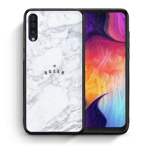 Θήκη Samsung A50/A30s Queen Marble από τη Smartfits με σχέδιο στο πίσω μέρος και μαύρο περίβλημα | Samsung A50/A30s Queen Marble case with colorful back and black bezels