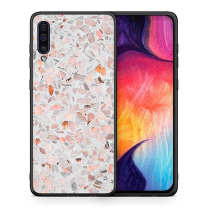 Θήκη Samsung A50/A30s Marble Terrazzo από τη Smartfits με σχέδιο στο πίσω μέρος και μαύρο περίβλημα | Samsung A50/A30s Marble Terrazzo case with colorful back and black bezels