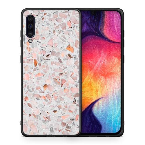 Θήκη Samsung A50/A30s Marble Terrazzo από τη Smartfits με σχέδιο στο πίσω μέρος και μαύρο περίβλημα | Samsung A50/A30s Marble Terrazzo case with colorful back and black bezels