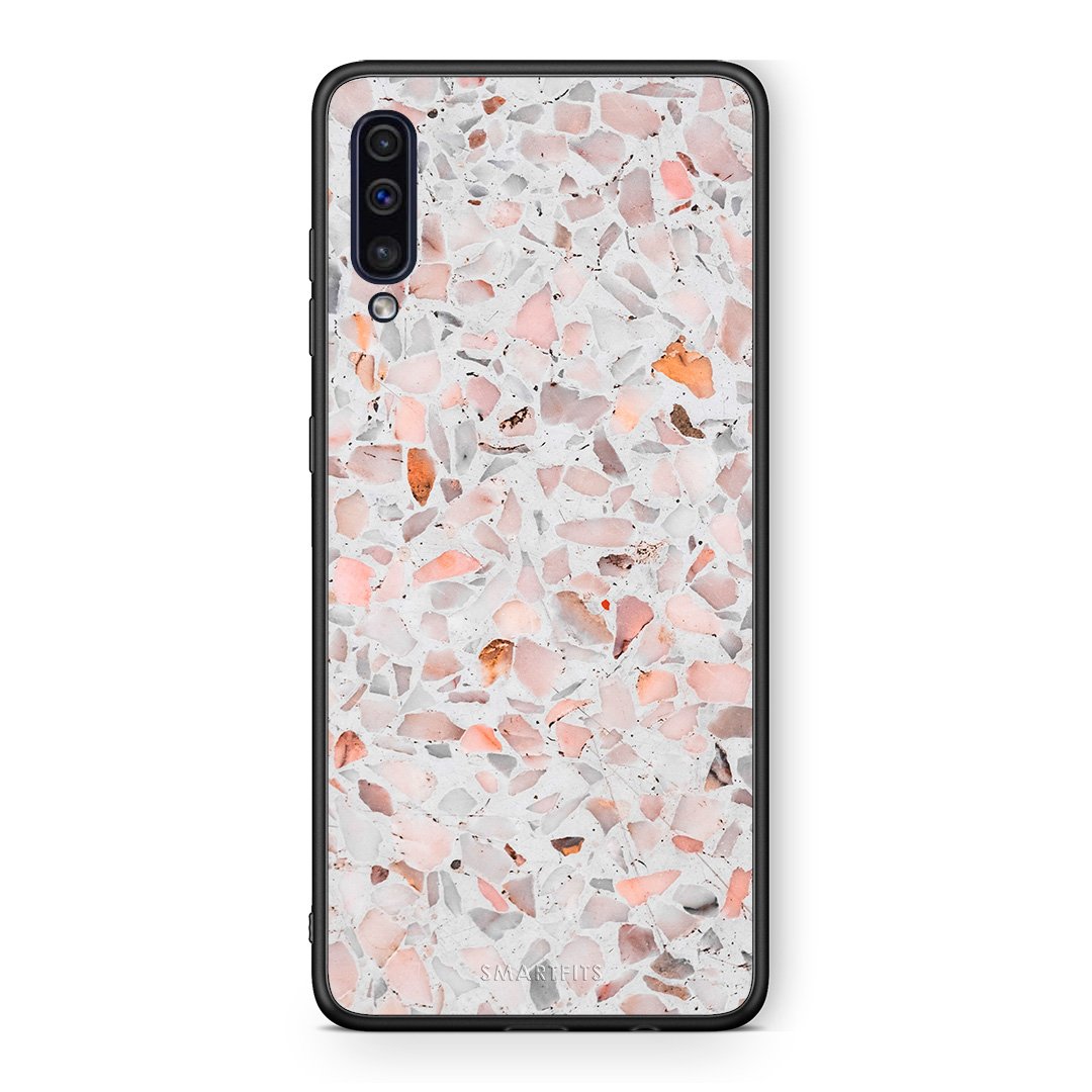 samsung a50 Marble Terrazzo θήκη από τη Smartfits με σχέδιο στο πίσω μέρος και μαύρο περίβλημα | Smartphone case with colorful back and black bezels by Smartfits